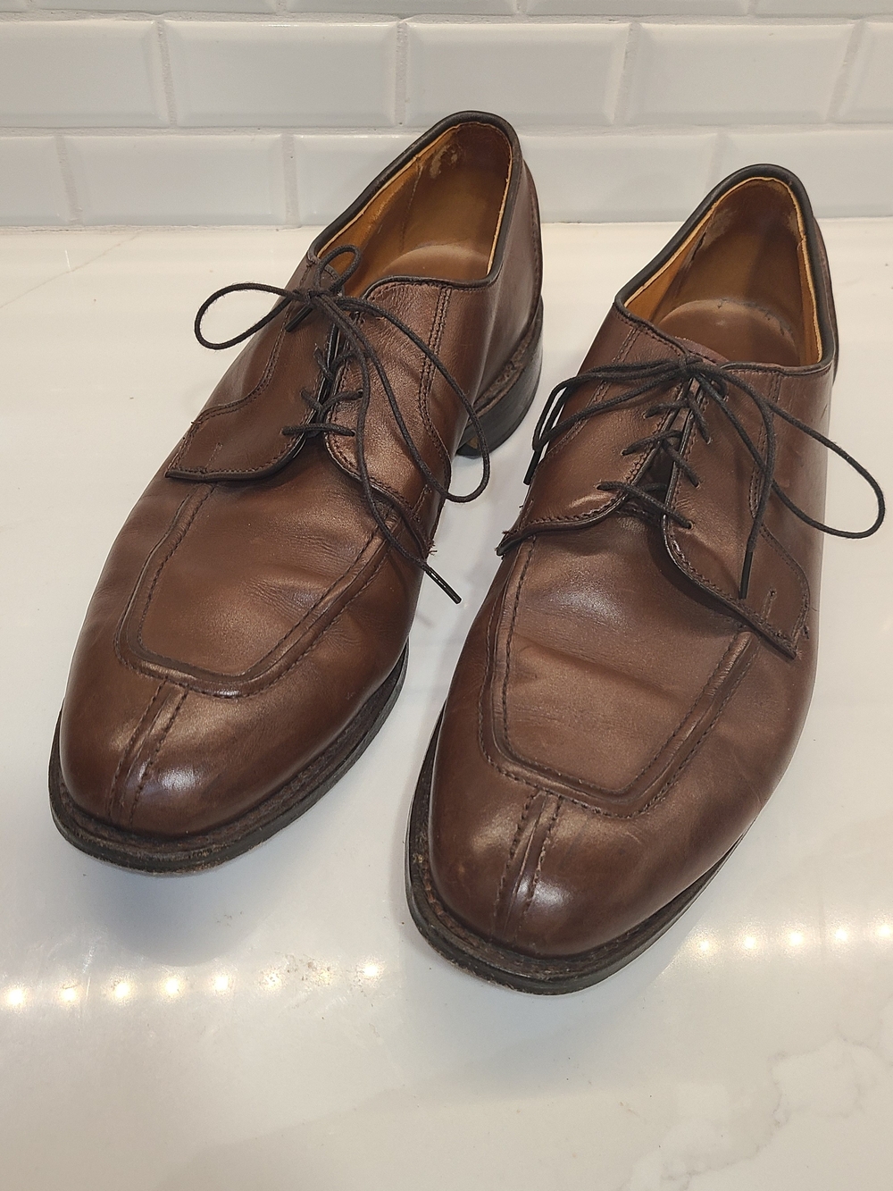 Men's Allen Edmonds Brown Leather Lace-Up Dress Shoes 10.5D
